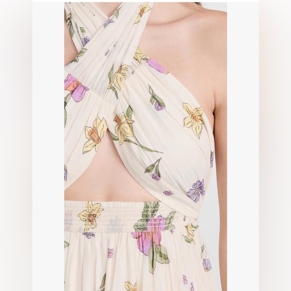 FREE PEOPLE Convertible LUNA Floral Maxi Skirt ivory size small - Picture 10 of 10